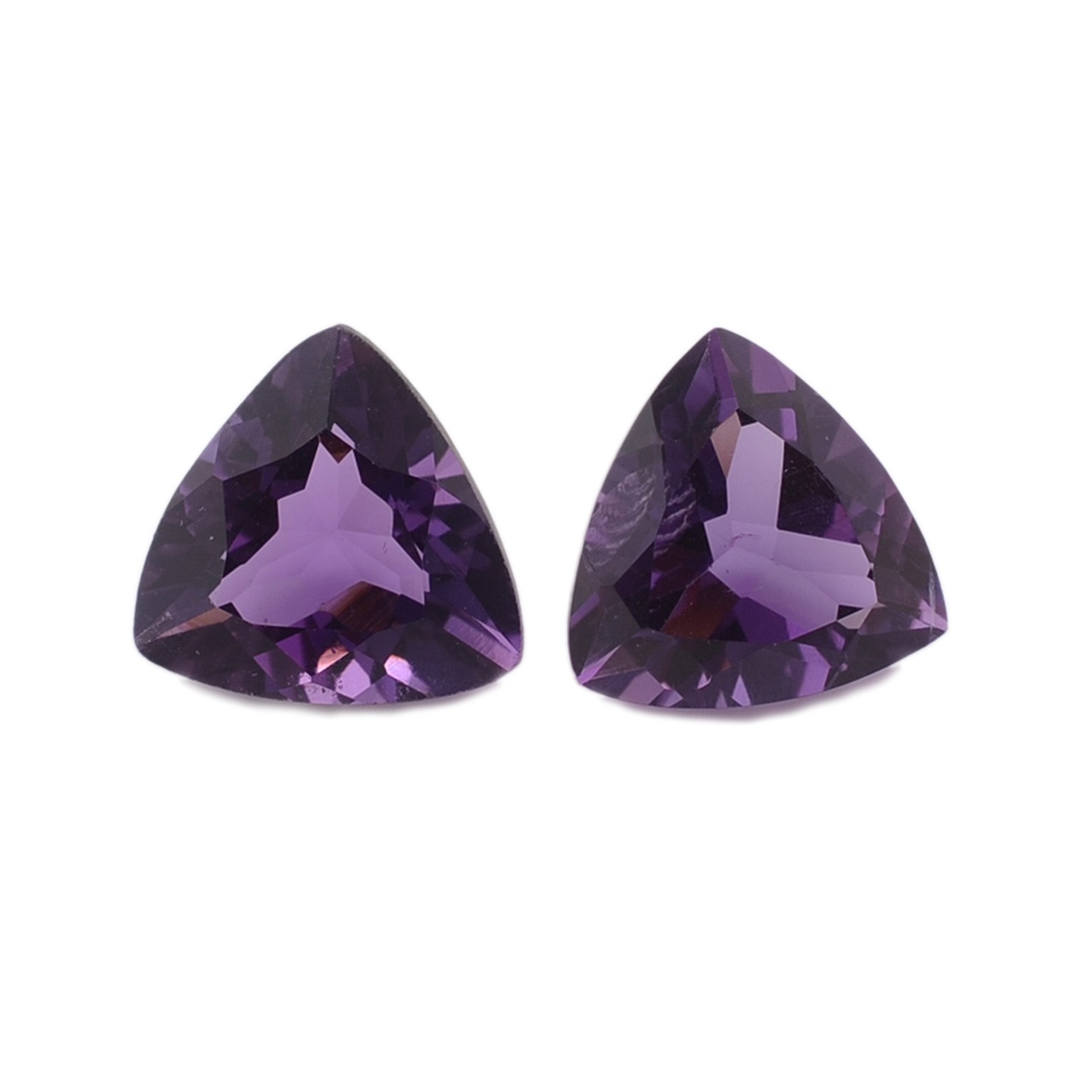 Amethyst Trillion Faceted Cut 11mm