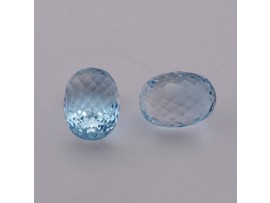 Sky Blue Topaz Faceted egg shape  10x14mm