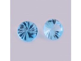 Sky Blue Topaz Round faceted  fancy cut 12x12mm