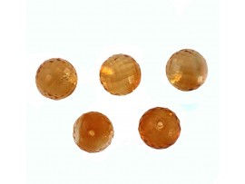 Citrine  Balls Faceted  Half drill  10x10mm