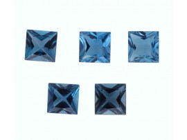 London Blue Topaz square Princess cut 8x8mm