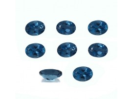 London Blue Topaz Faceted Oval  Cut 6x8mm