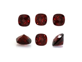 Mozambique Garnet Faceted Cushion Checker  cut 6x6mm