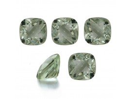 Green Amethyst Faceted Cushion Checker cut 10x10mm