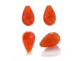 Carnelian Faceted Tear Drops Half Drill 10x16mm