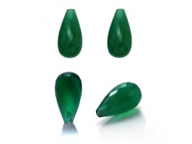 Green OnyxFaceted tear Drops half drill 8x16mm