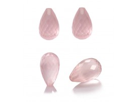Rose  Quartz Faceted Tear Drop with Half Drill 10x16mm