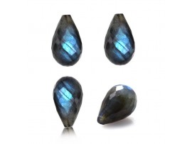 Blue Labradorite Faceted Tear Drop half drill 10x16mm
