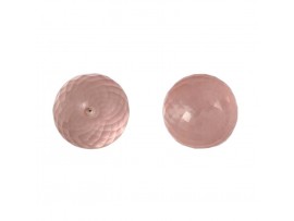 Rose Quartz Balls faceted with Half Drill 12x12mm