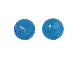 Swiss Blue Topaz Balls  Faceted with half Drill 8x8mm