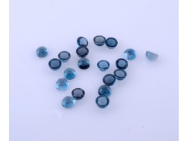 London  blue topaz round cabs 3 mm