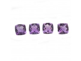 Amethyst cushion checker cut 10mm