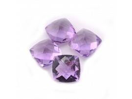Amethyst cushion checker cut 10mm