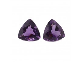 Amethyst Trillion Faceted Cut 11mm