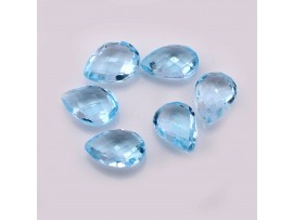 Sky Blue Topaz Pears Briolettes Cut 7x10mm