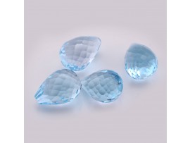 Sky Blue Topaz Faceted  Drop Top Drill 7x10mm