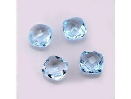 Sky Blue Topaz Cushion Briolettes Faceted 7x7mm