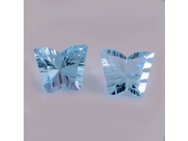 Sky Blue Topaz Butterfly Concave Cut 10X12MM