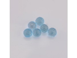 Sky Blue Topaz Balls Faceted  Half Drill 6MM