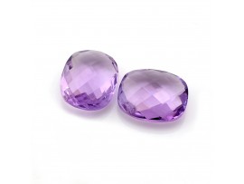 Amethyst cushion briolettes 10x12mm